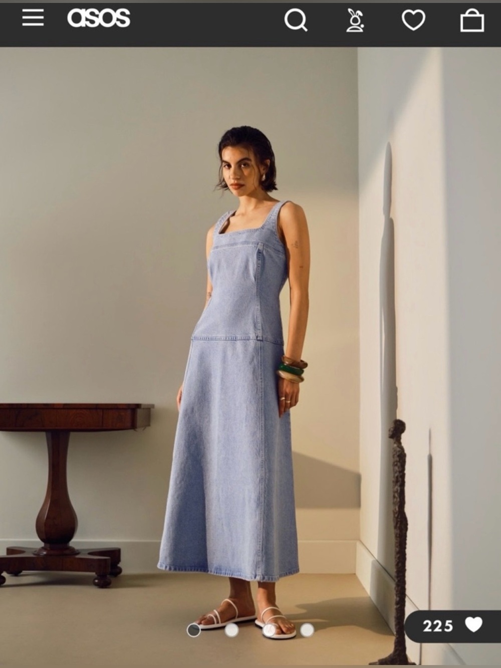 Brand New Topshop Denim dropped Waist Midi Dress Size 6 - Picture 1 of 8